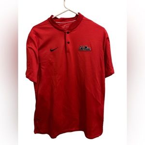 Nike Ole Miss L Dri Fit No Collar Polo